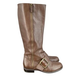 Nine West Brown Ankle Boots with Gold Buckle